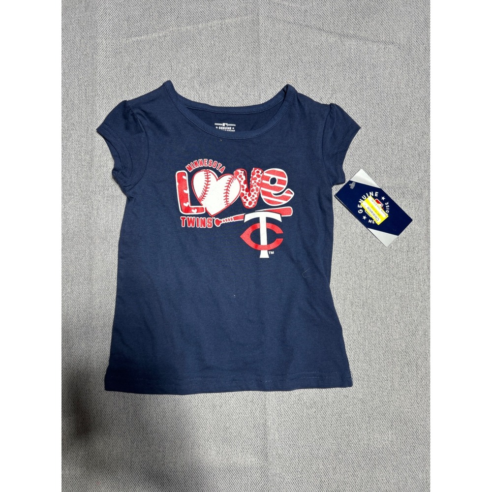 Genuine Merchandise Girls Minnesota Twins Love Graphic Tee 3T Navy Blue NWT